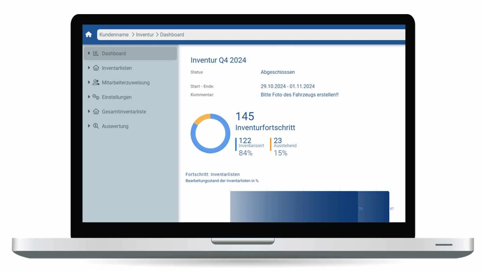 Inventur Management leicht gemacht Inventur Management Mockup auf Laptop