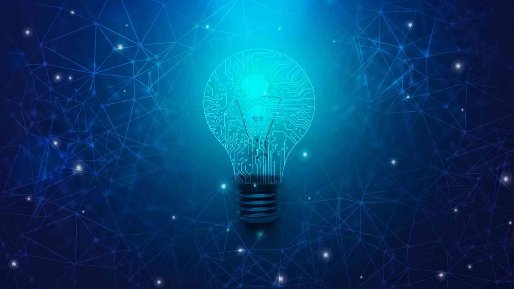 Digitale und erleuchtete Glühbirne