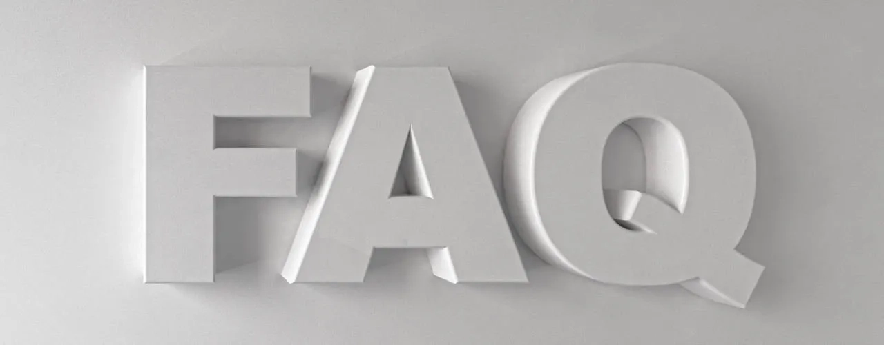 FAQ Schriftzug für häufige Fragen